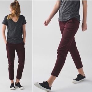 Lululemon City Trek Trouser in Bordeaux Drama
